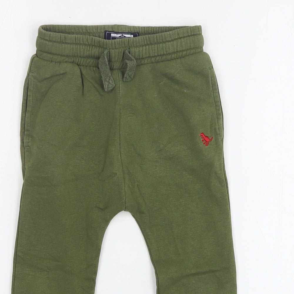 NEXT Boys Green  Cotton Sweatpants Trousers Size 3-4 Years  Regular Drawstring