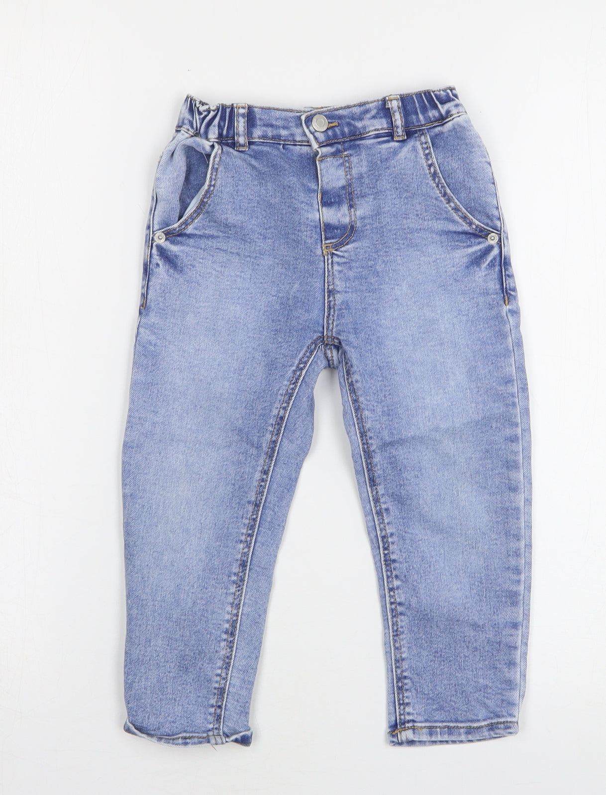 Zara Boys Blue  Cotton Straight Jeans Size 3-4 Years  Regular