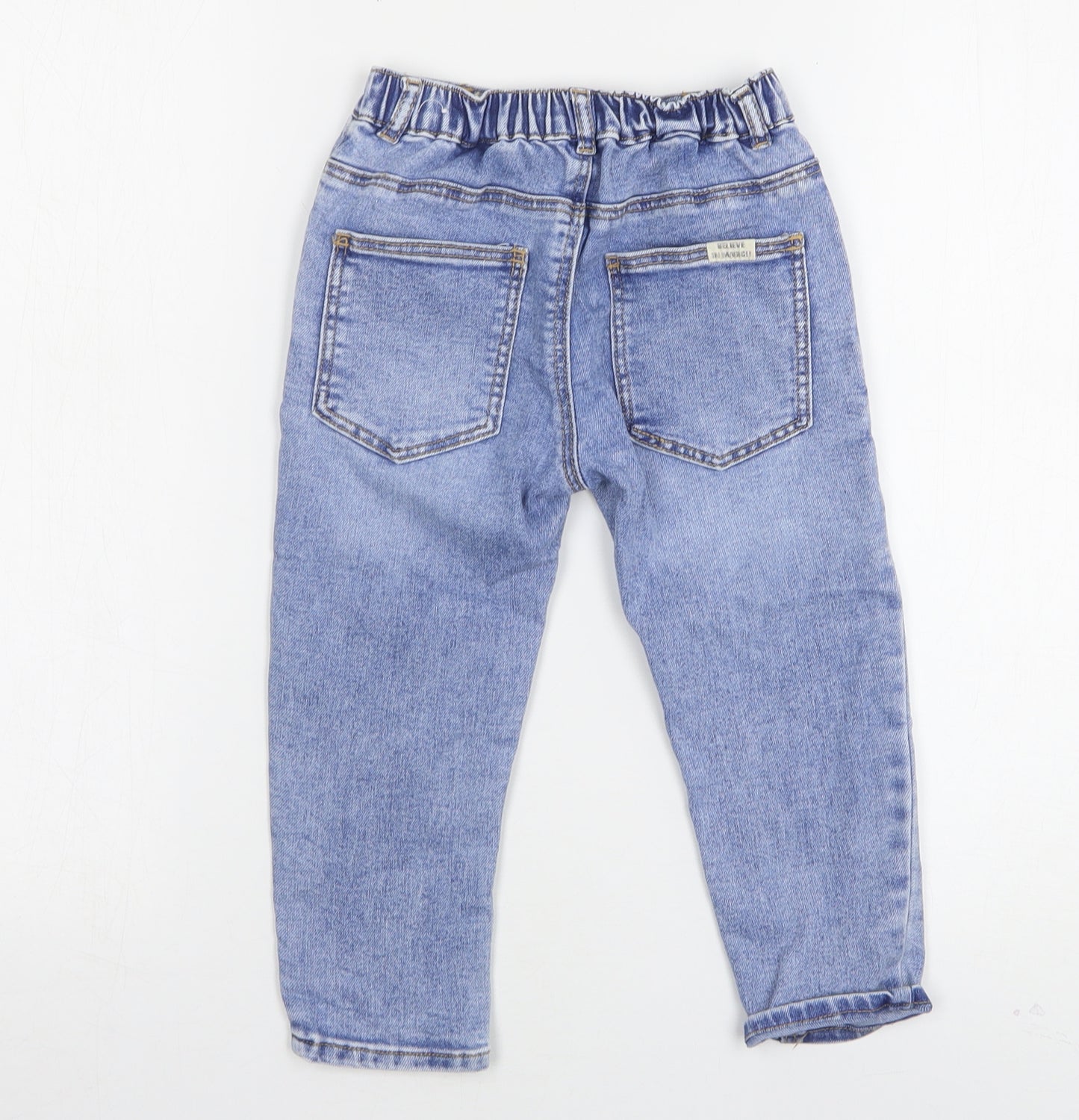 Zara Boys Blue  Cotton Straight Jeans Size 3-4 Years  Regular
