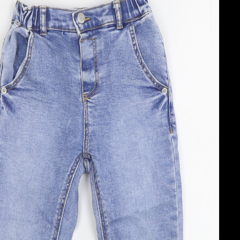 Zara Boys Blue  Cotton Straight Jeans Size 3-4 Years  Regular