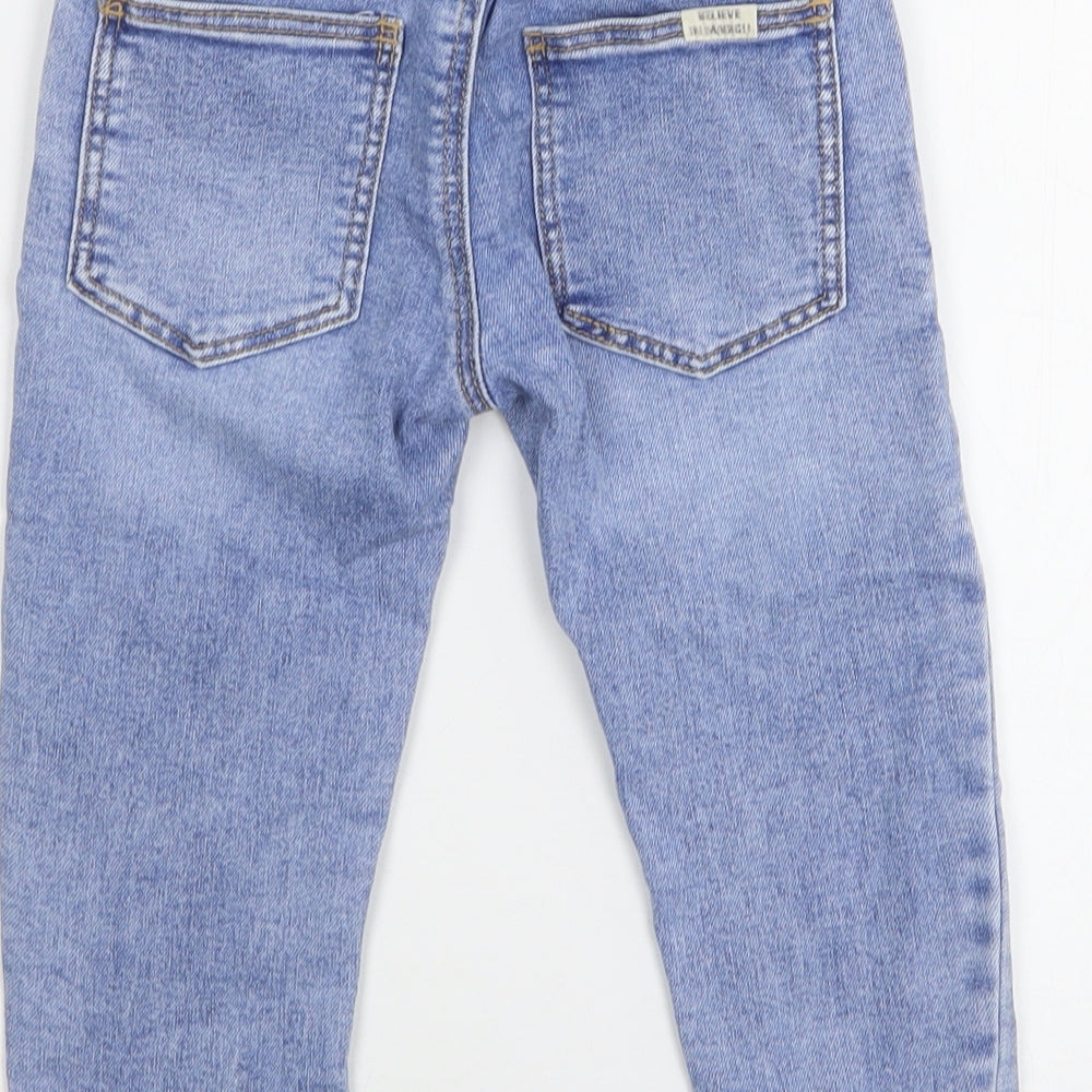 Zara Boys Blue  Cotton Straight Jeans Size 3-4 Years  Regular