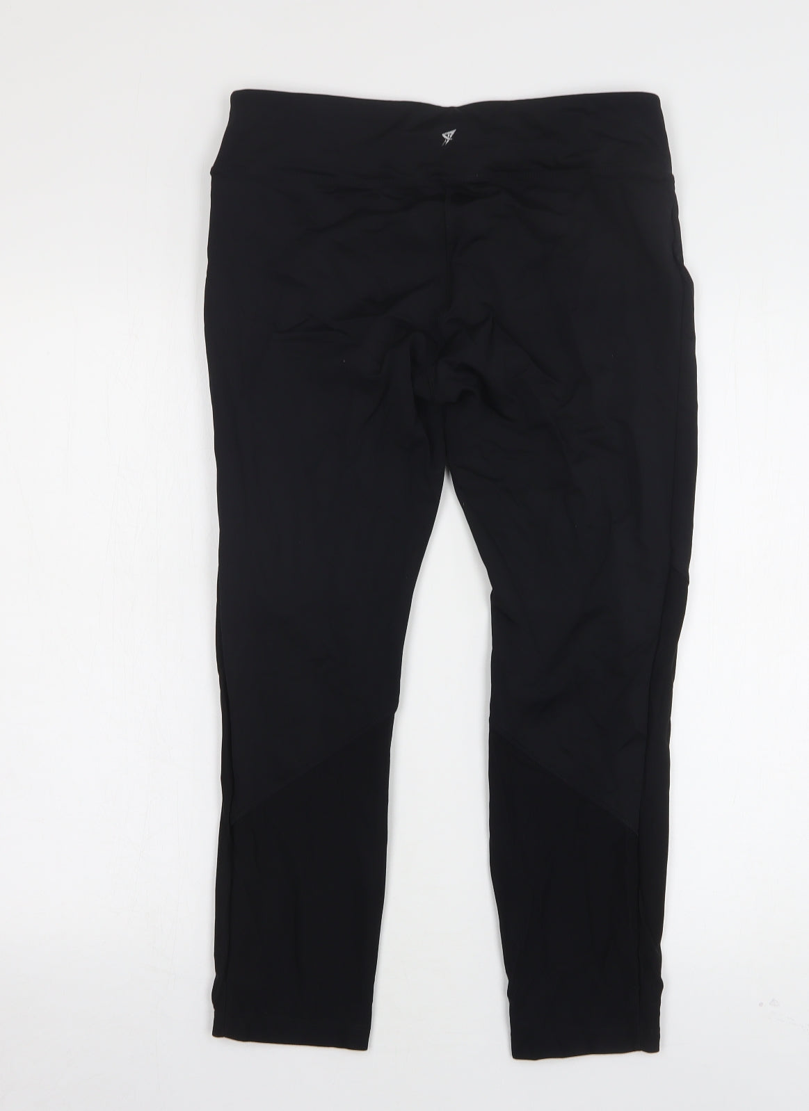 Workout Womens Black  Nylon Compression Leggings Size 12 L25 in Regular