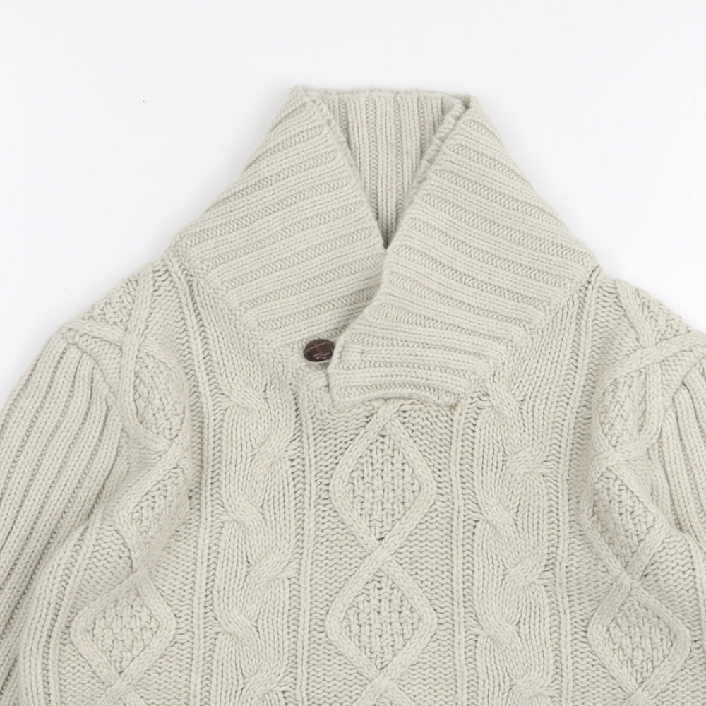 George Boys Beige V-Neck  Acrylic Pullover Jumper Size 6-7 Years