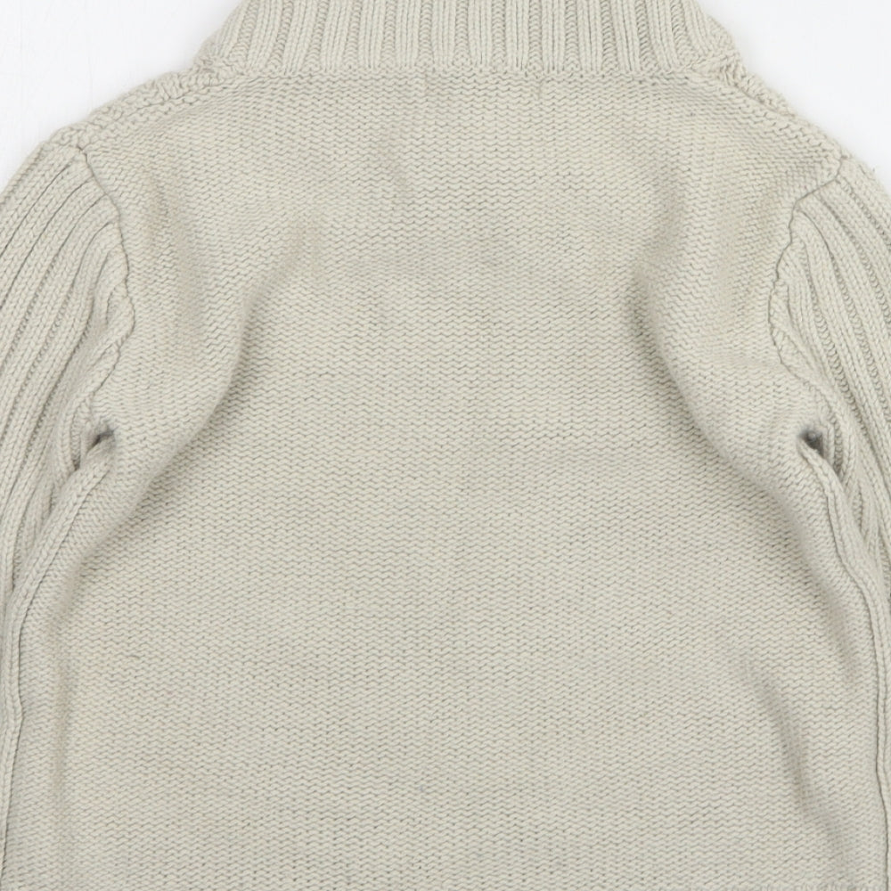 George Boys Beige V-Neck  Acrylic Pullover Jumper Size 6-7 Years