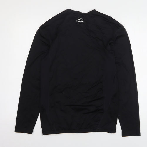 Sondico Mens Black  Polyester Basic T-Shirt Size XL Round Neck