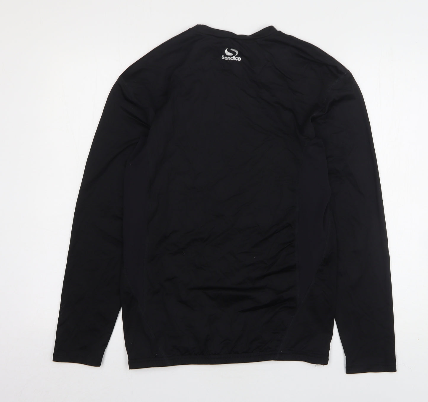 Sondico Mens Black  Polyester Basic T-Shirt Size XL Round Neck