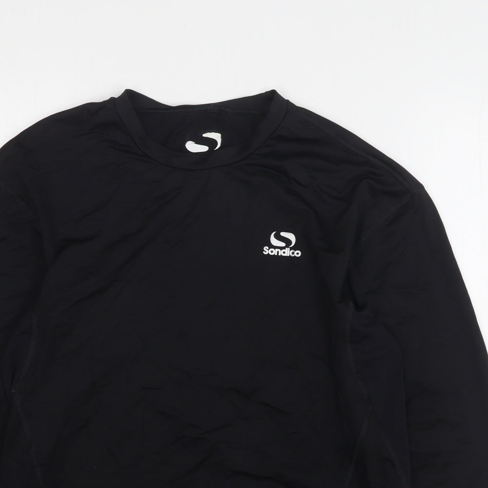 Sondico Mens Black  Polyester Basic T-Shirt Size XL Round Neck