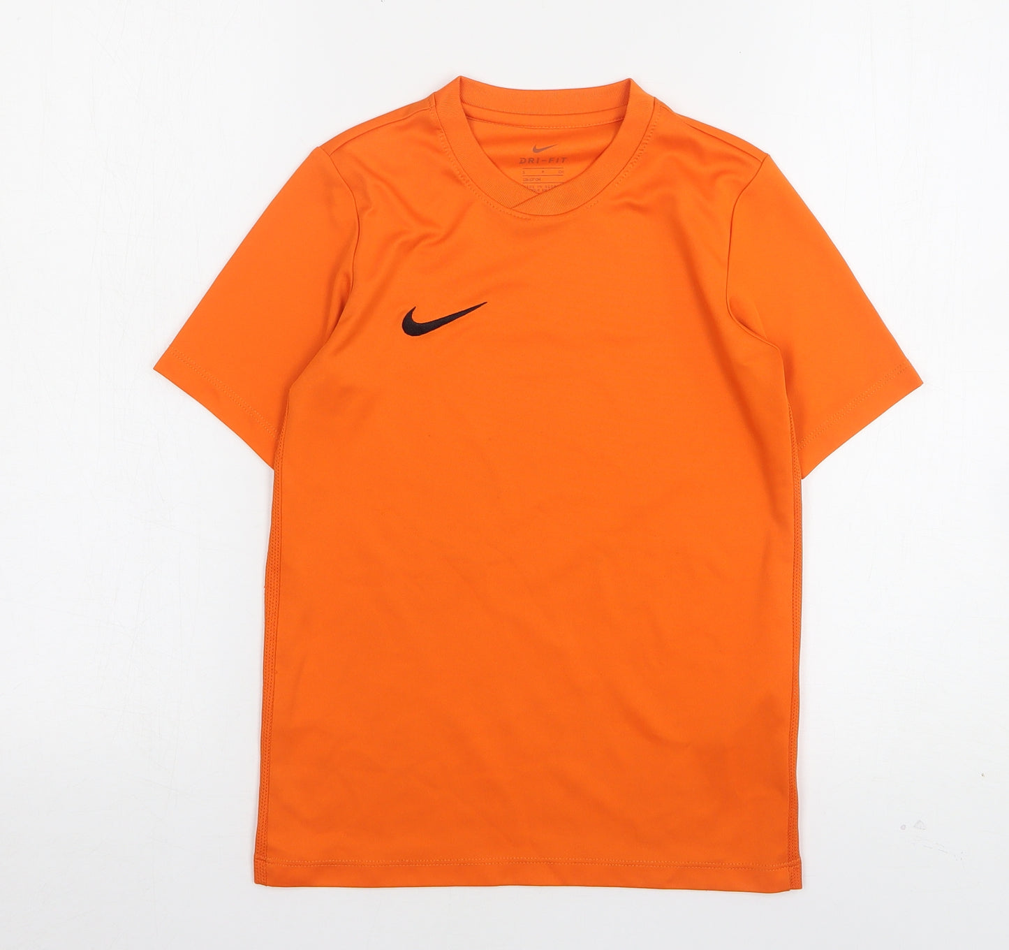 Nike Boys Orange  Polyester Basic T-Shirt Size 8-9 Years Round Neck
