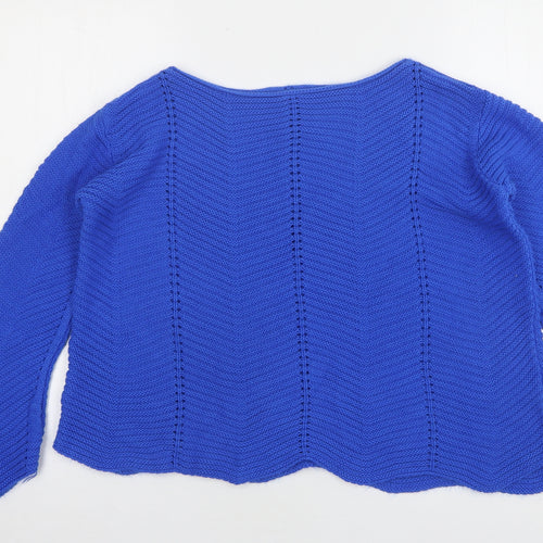 Lyza Fashion  Womens Blue Round Neck  Acrylic Pullover Jumper Size S