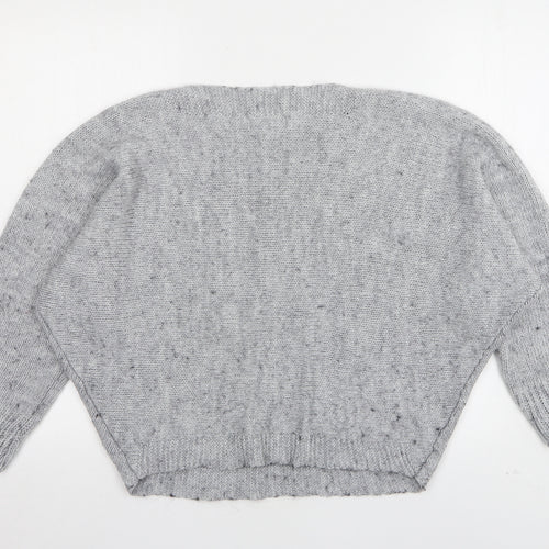 Isabella D Womens Grey Round Neck  Acrylic Pullover Jumper Size S