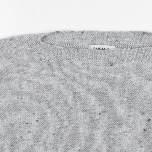 Isabella D Womens Grey Round Neck  Acrylic Pullover Jumper Size S