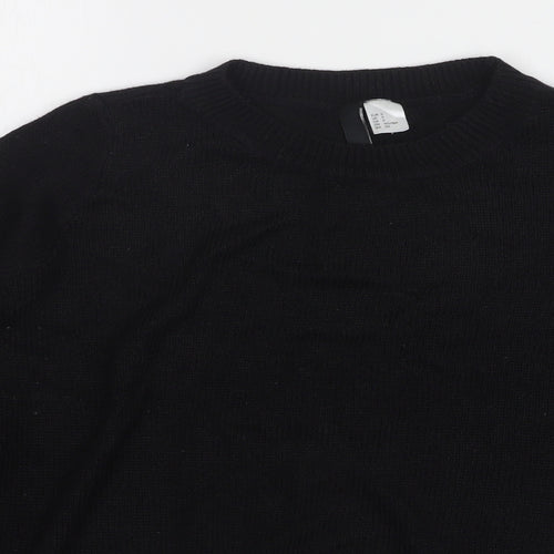 H&M Womens Black Round Neck  Acrylic Pullover Jumper Size L