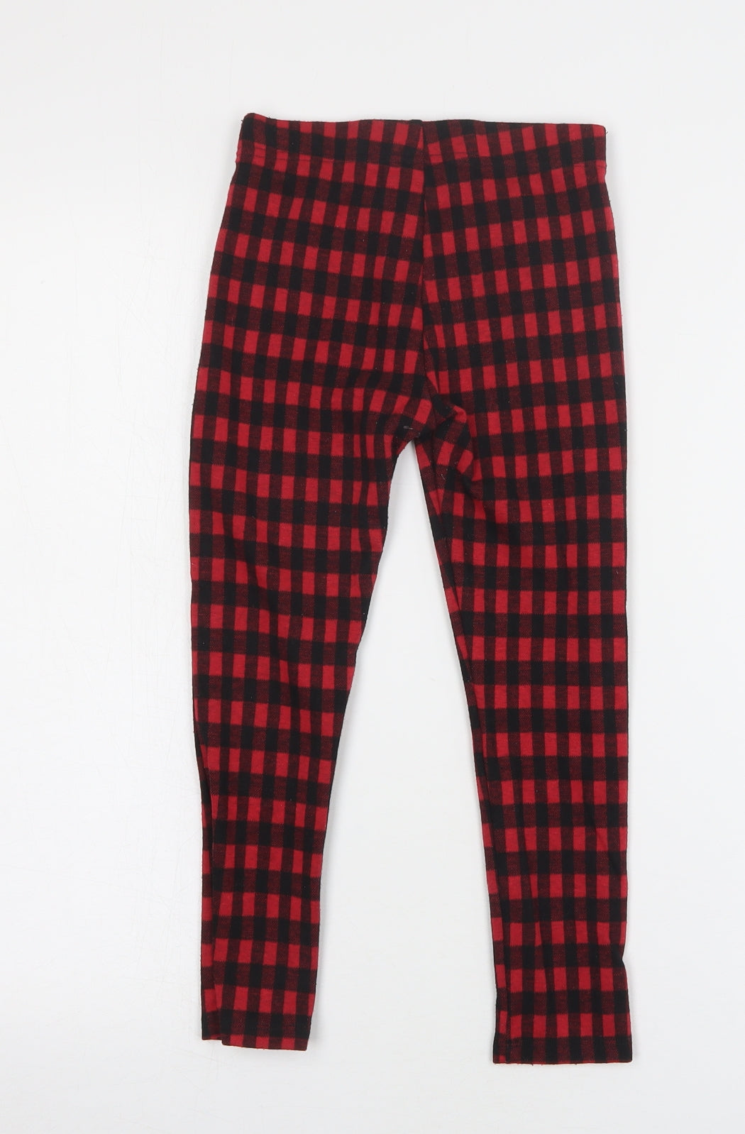 F&F Girls Red Check Polyester Capri Trousers Size 5-6 Years  Regular
