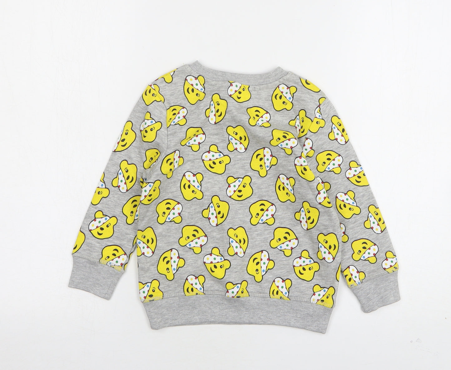 George Girls Grey Geometric Cotton Pullover Sweatshirt Size 2-3 Years   - Pudsey