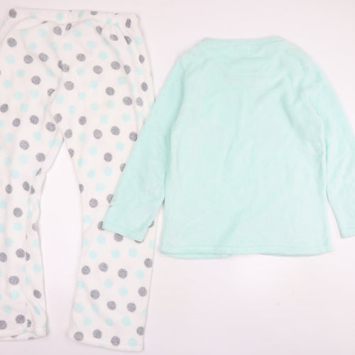 Primark Womens Green Polka Dot Polyester Top Pyjama Set Size 14