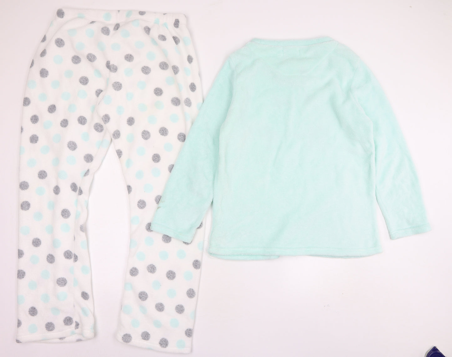 Primark Womens Green Polka Dot Polyester Top Pyjama Set Size 14