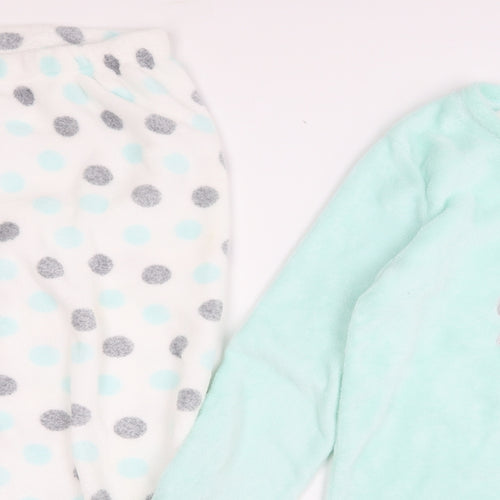 Primark Womens Green Polka Dot Polyester Top Pyjama Set Size 14