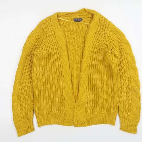 Primark Womens Yellow V-Neck  Acrylic Cardigan Jumper Size 4