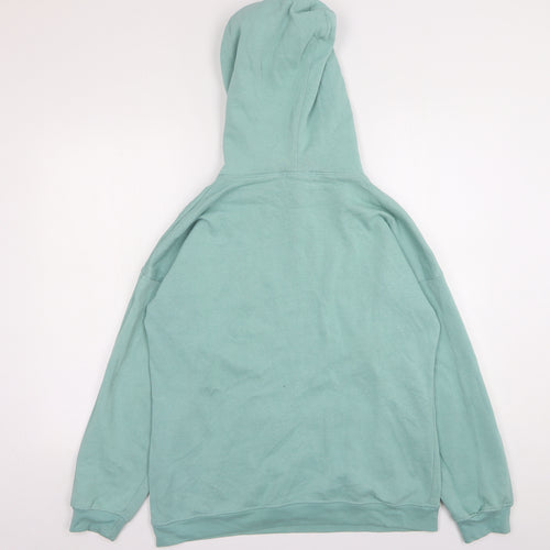 Missguided Womens Green  Cotton Pullover Hoodie Size 8