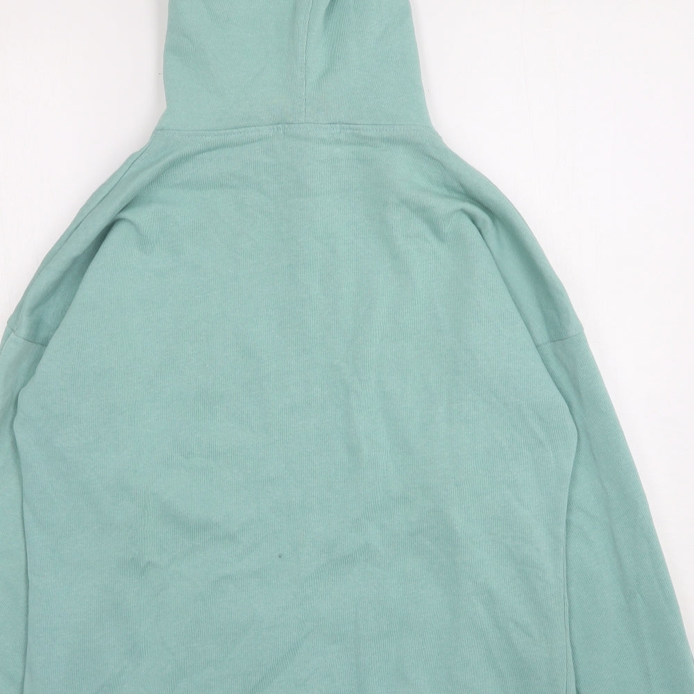 Missguided Womens Green  Cotton Pullover Hoodie Size 8