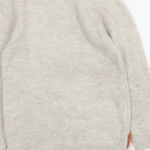 TU Girls Beige Round Neck  Acrylic Pullover Jumper Size 8 Years