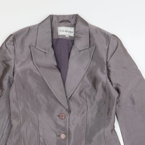 Gina  Womens Silver  Acetate Jacket Suit Jacket Size 10