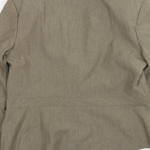 NEXT Womens Brown Striped Polyester Jacket Suit Jacket Size 14
