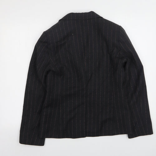 Marks and Spencer Womens Grey Striped Wool Jacket Suit Jacket Size 12