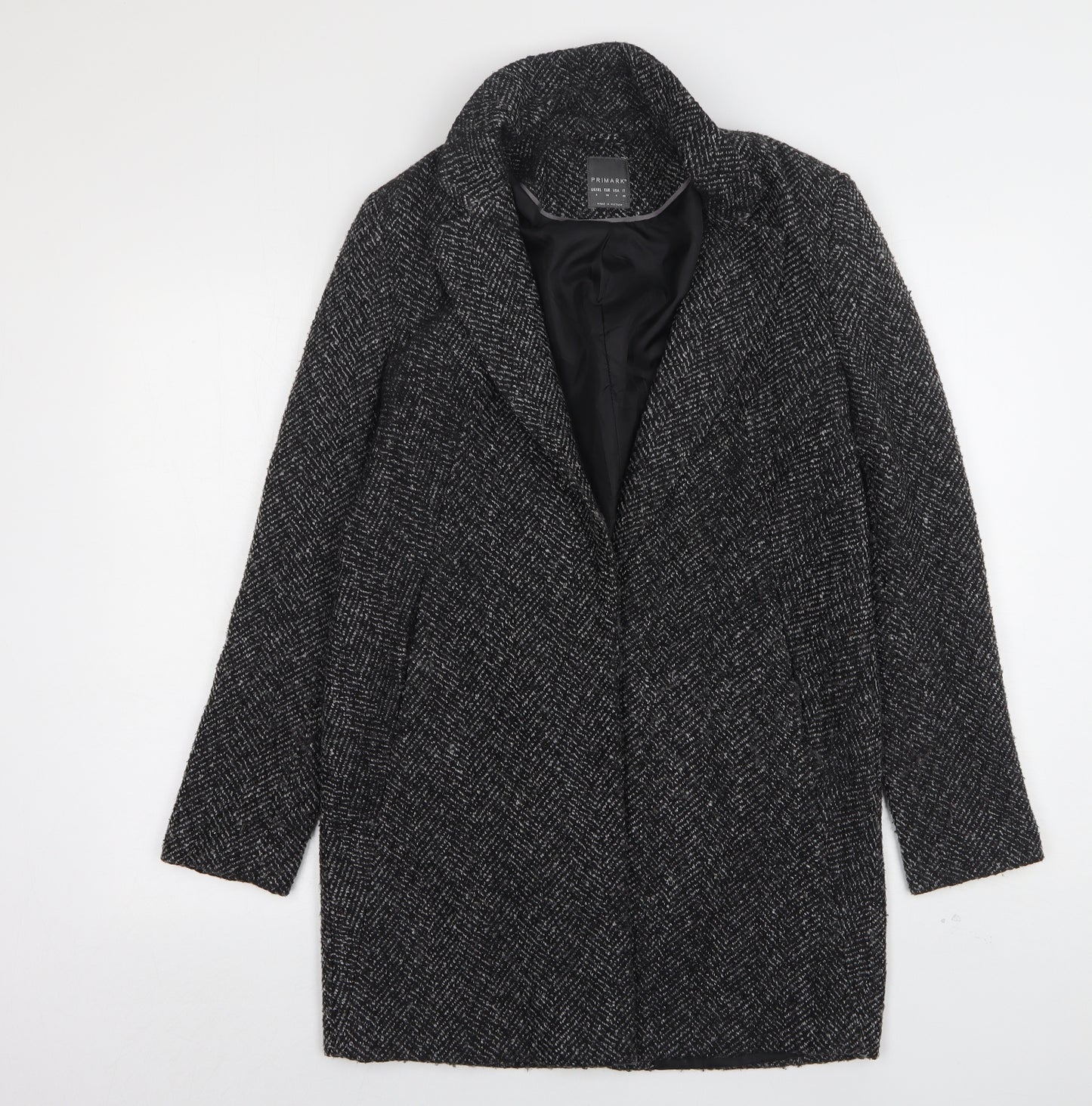 Primark Womens Grey   Overcoat Coat Size 8