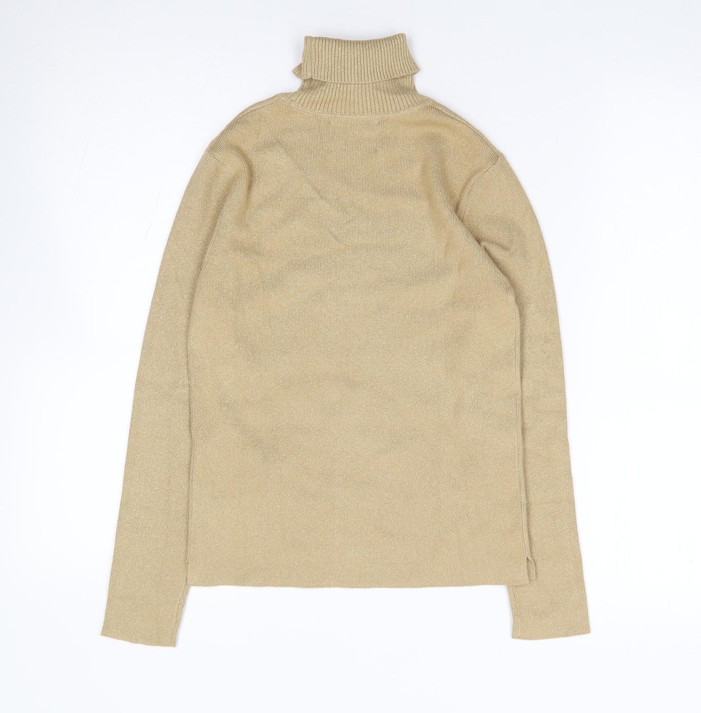 Zara Girls Gold Roll Neck  Viscose Pullover Jumper Size 11-12 Years  Pullover