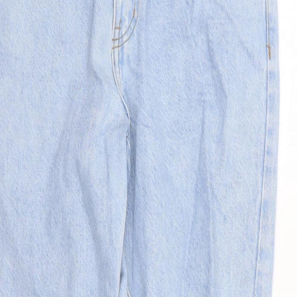 Primark Womens Blue  Cotton Mom Jeans Size 12 L27 in Regular Zip