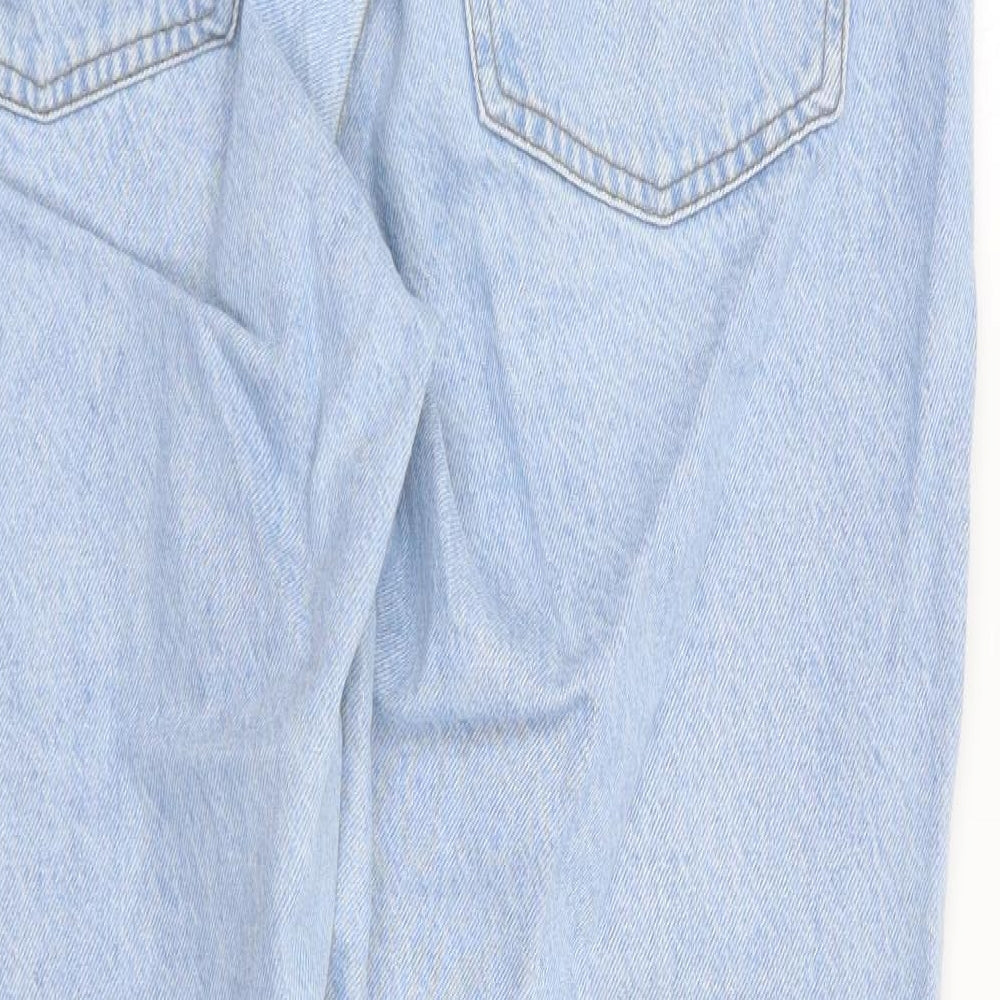Primark Womens Blue  Cotton Mom Jeans Size 12 L27 in Regular Zip
