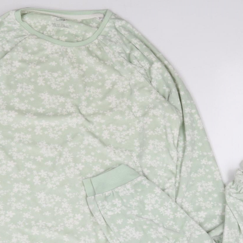 Primark Womens Green Floral Polyester Top Pyjama Set Size XS