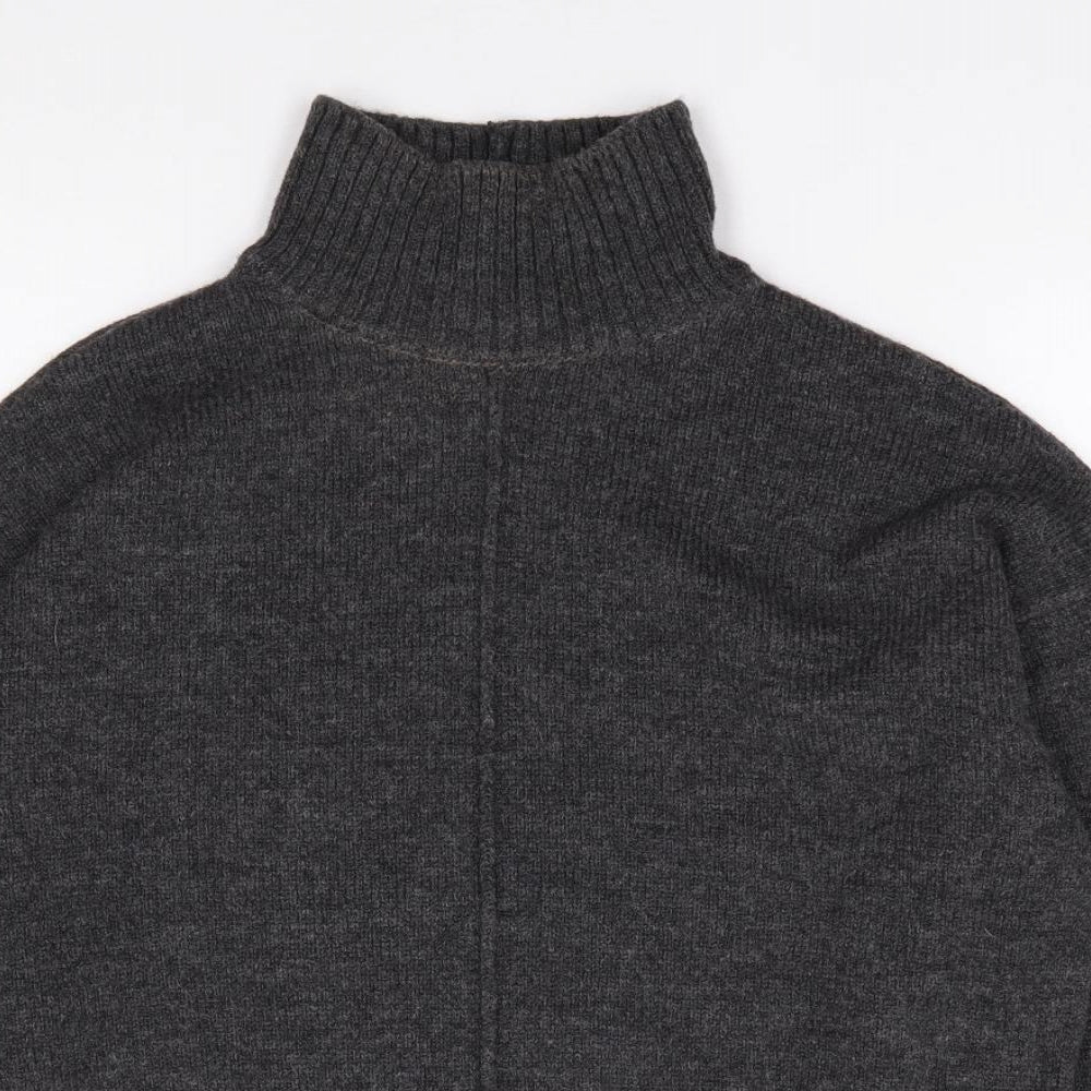 F&F Womens Grey High Neck  Acrylic Pullover Jumper Size 12