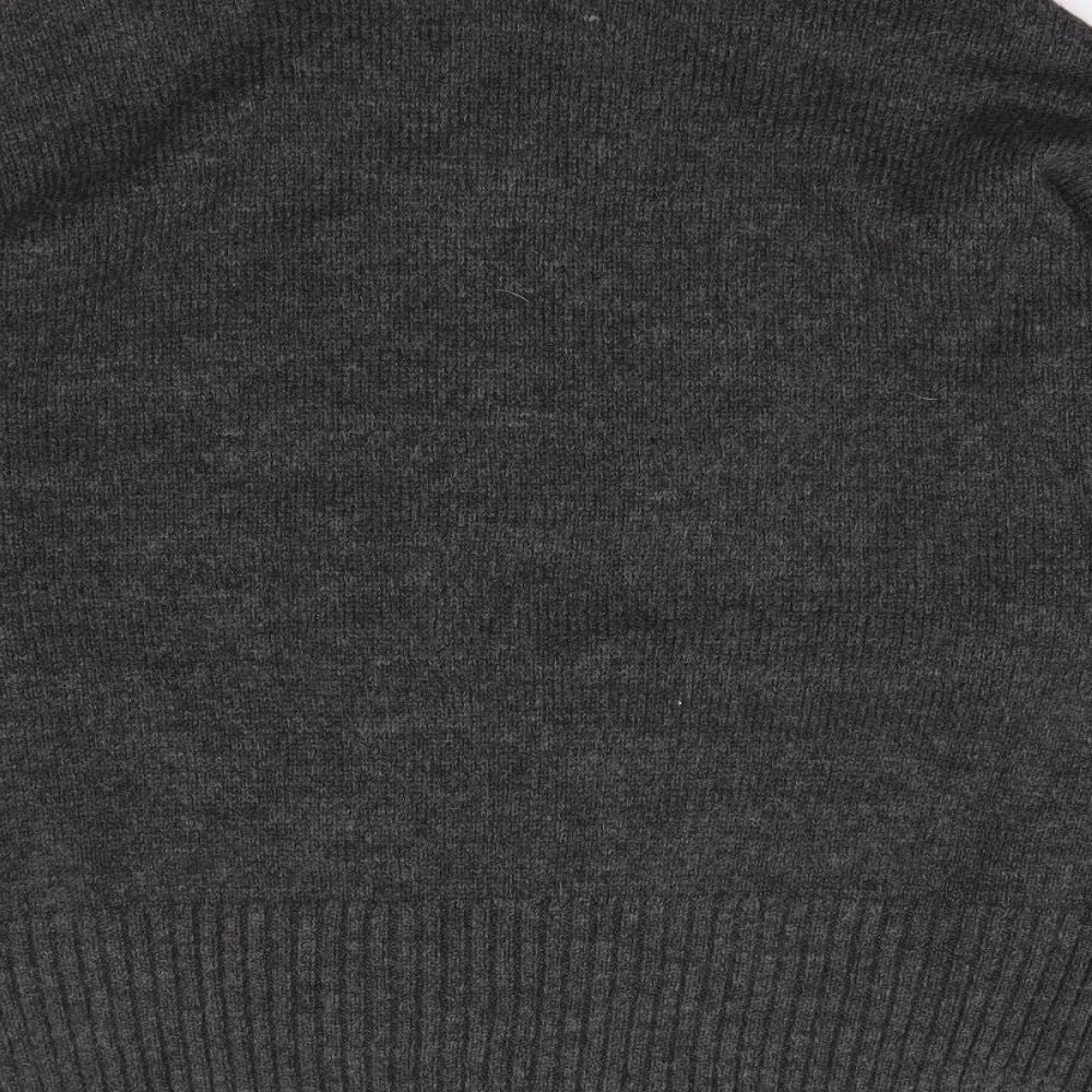F&F Womens Grey High Neck  Acrylic Pullover Jumper Size 12