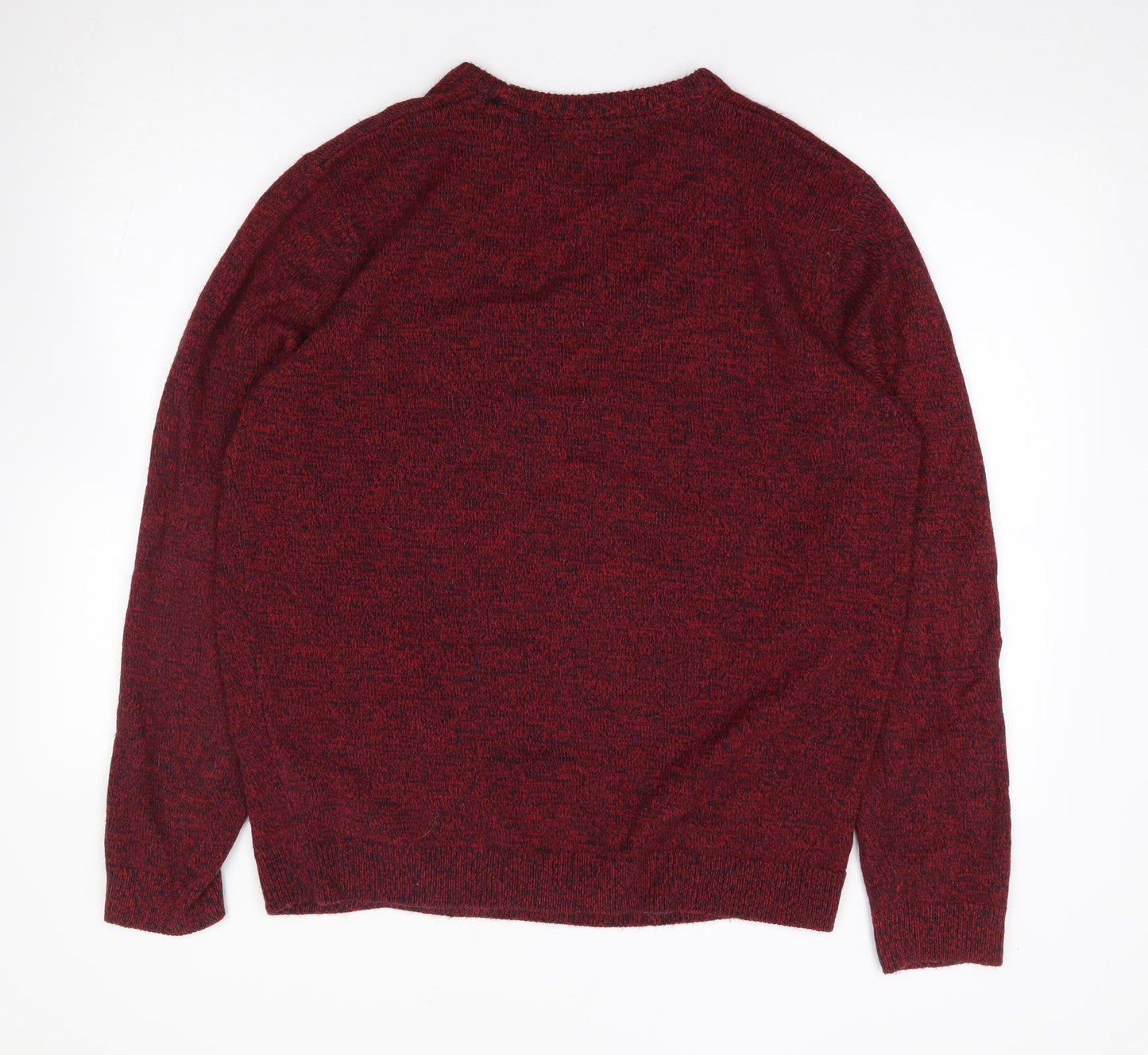 Angelo Litrico Mens Red Crew Neck  Acrylic Pullover Jumper Size XL   - Christmas