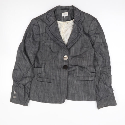 Kaliko Womens Grey  Polyester Jacket Suit Jacket Size 8
