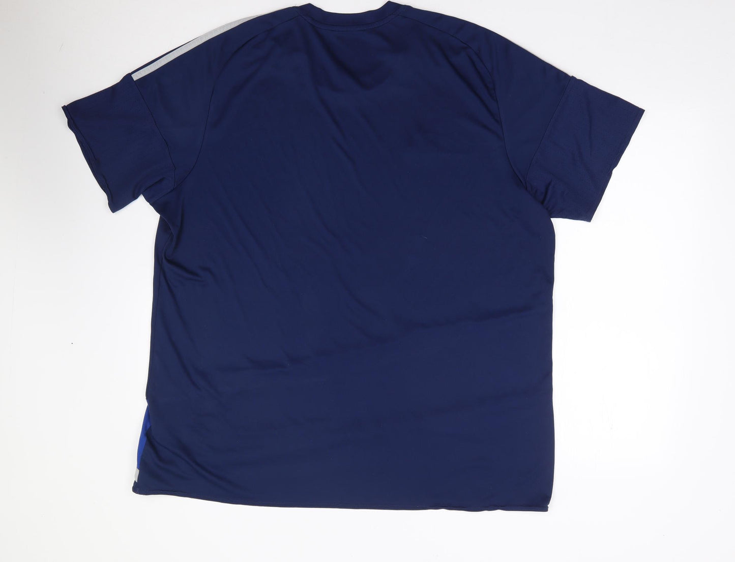 Addidas Mens Blue  Polyester Jersey T-Shirt Size 2XL Crew Neck Pullover