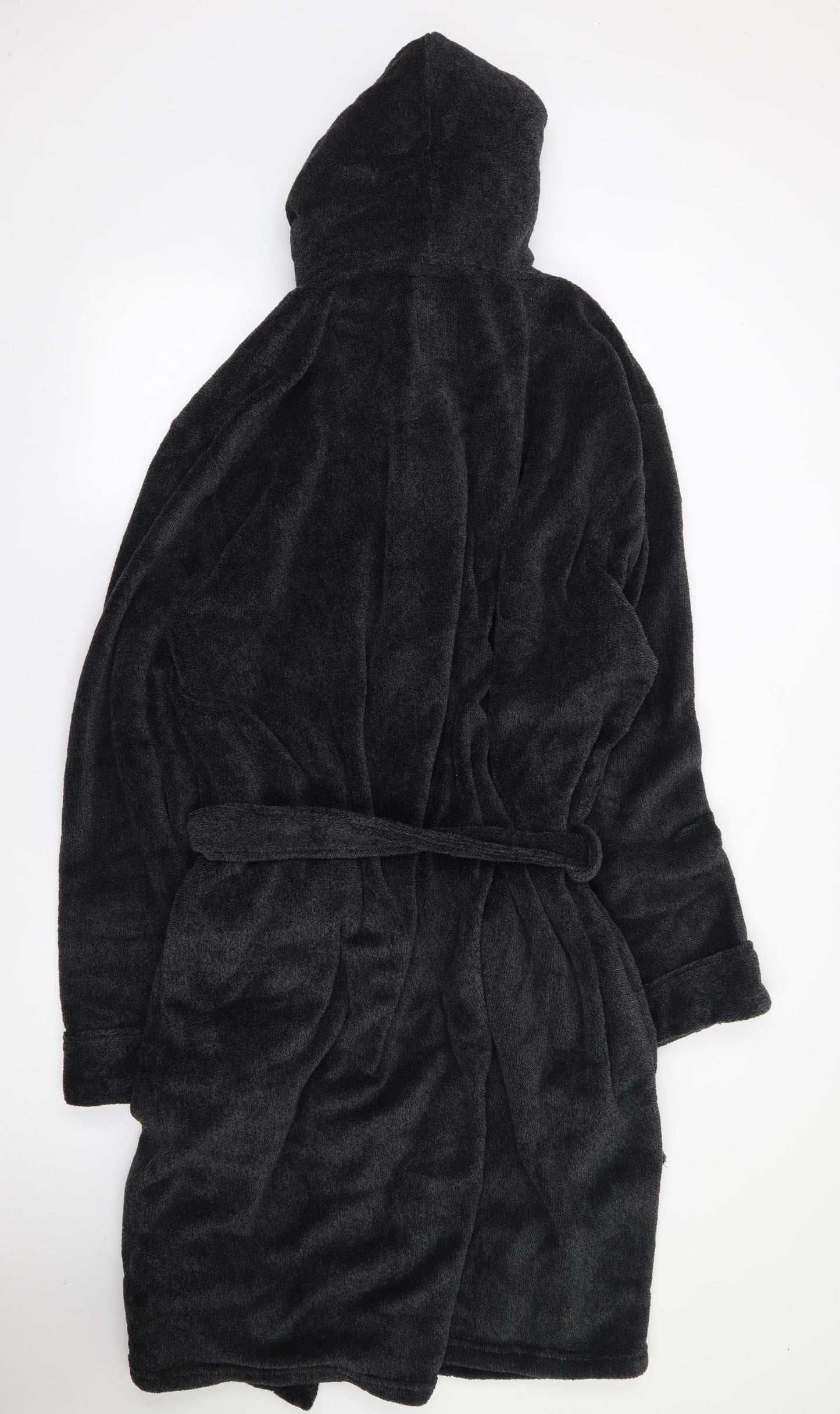 NEXT Mens Grey Solid Polyester  Robe Size 3XL  Drawstring