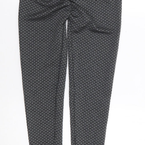 Viki Body Womens Grey Geometric Polyester Jogger Leggings Size L L27 in