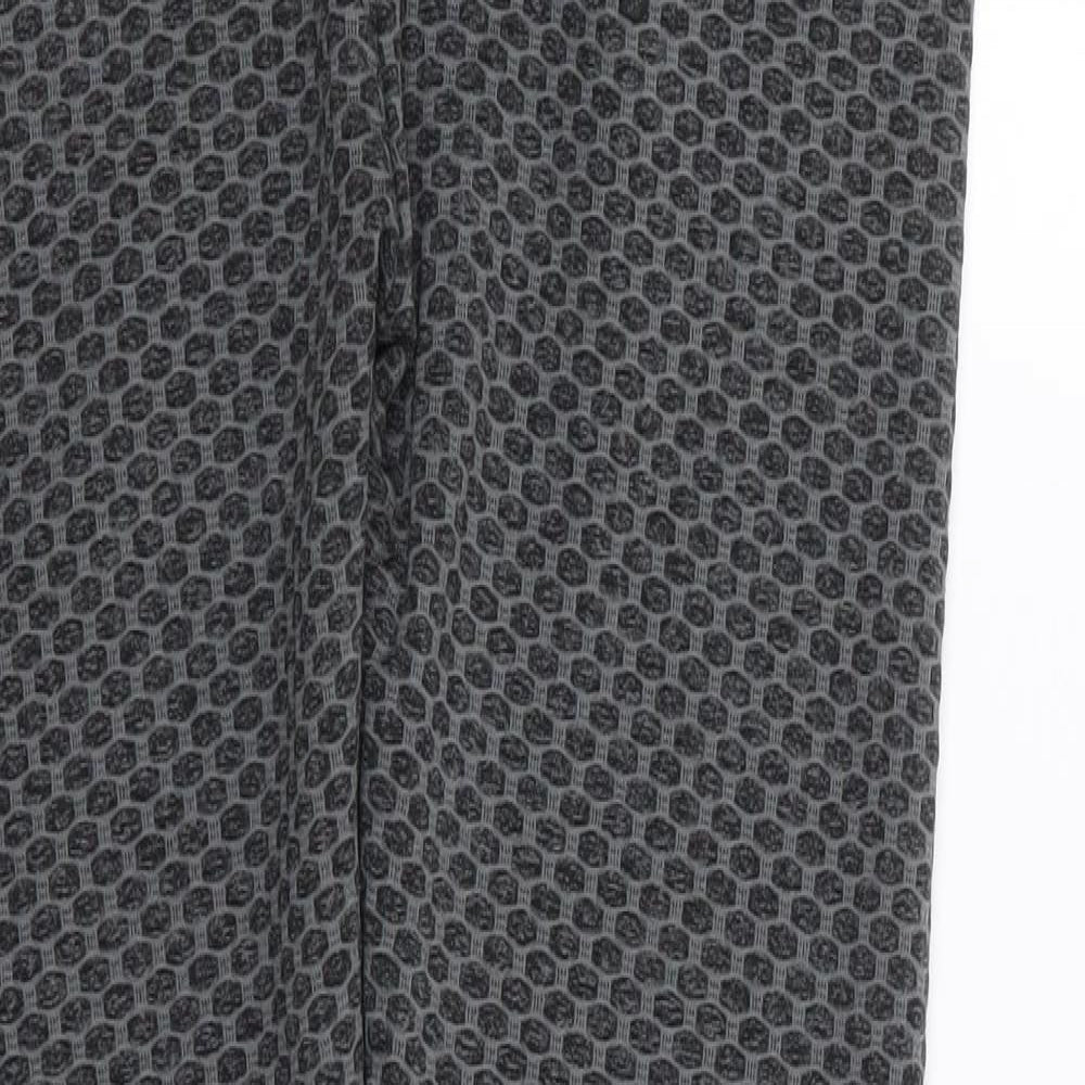 Viki Body Womens Grey Geometric Polyester Jogger Leggings Size L L27 in