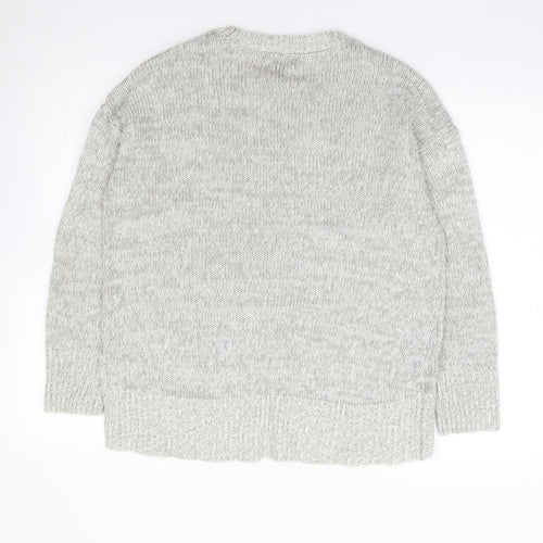 New Look  Womens Grey Round Neck  Acrylic Pullover Jumper Size M