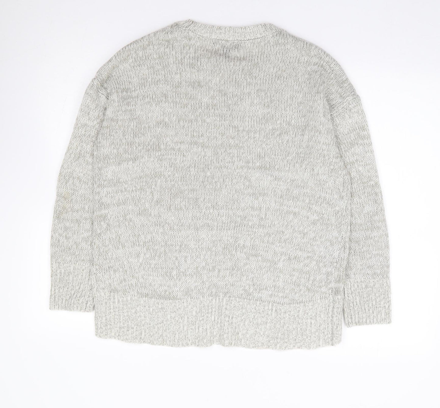 New Look  Womens Grey Round Neck  Acrylic Pullover Jumper Size M
