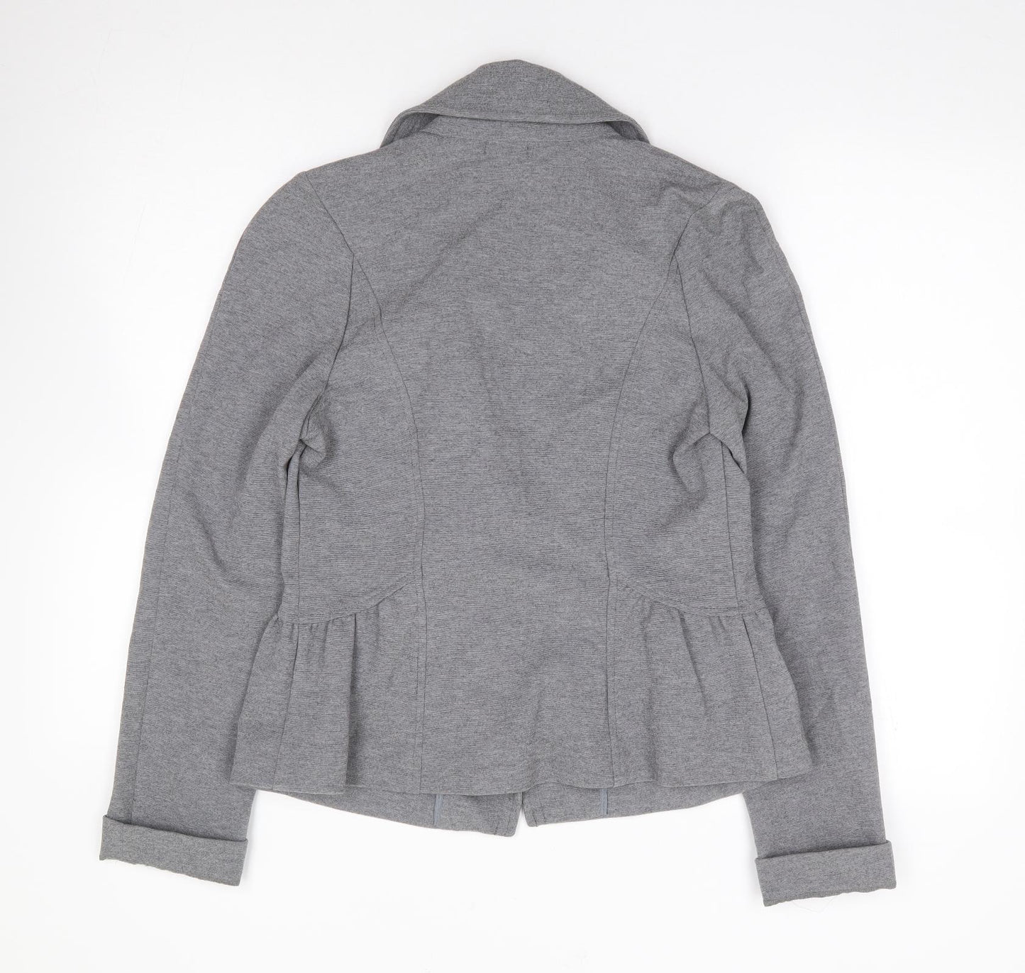 United Colours of Benetton Womens Grey  Viscose Jacket Suit Jacket Size 16