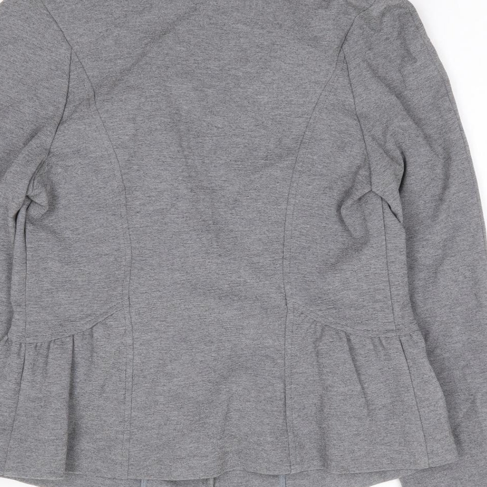 United Colours of Benetton Womens Grey  Viscose Jacket Suit Jacket Size 16