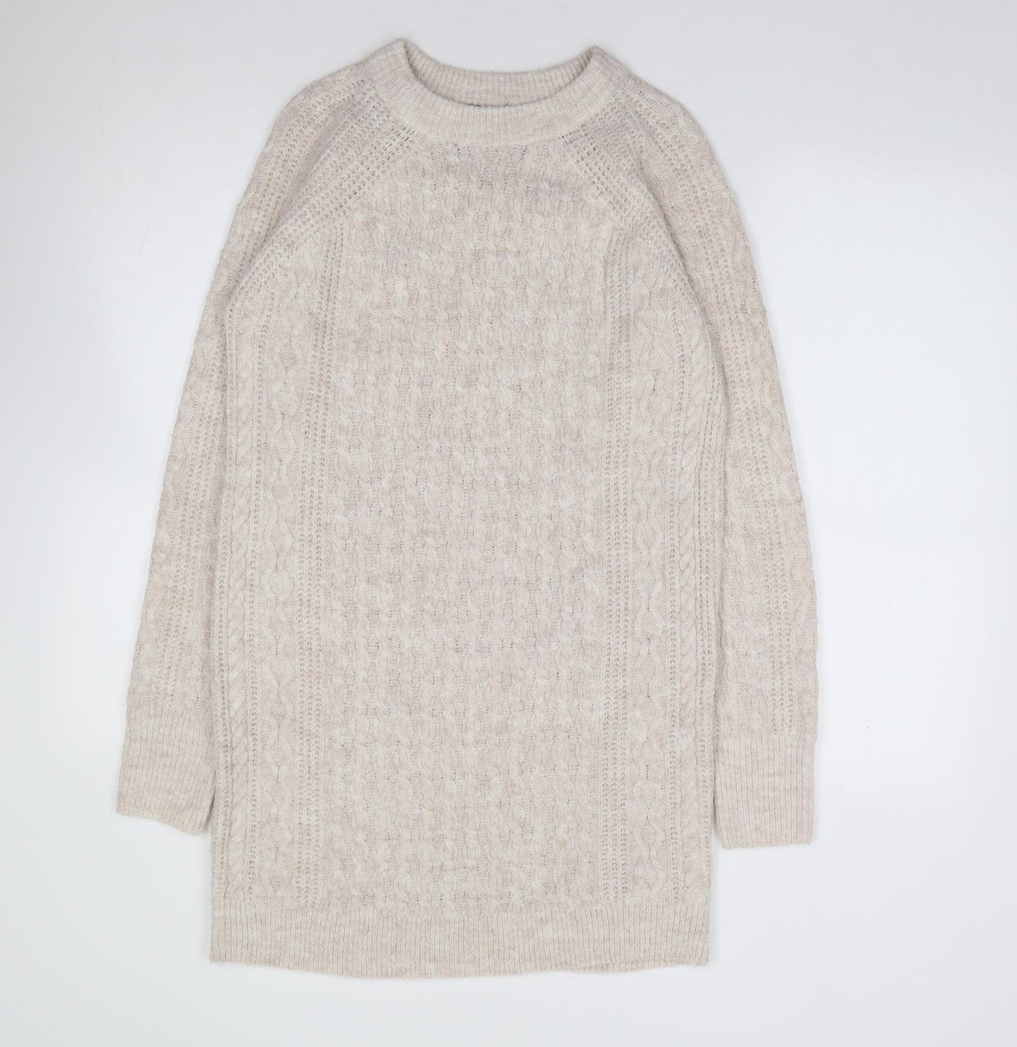 George Womens Beige  Acrylic Jumper Dress  Size S  Crew Neck Pullover