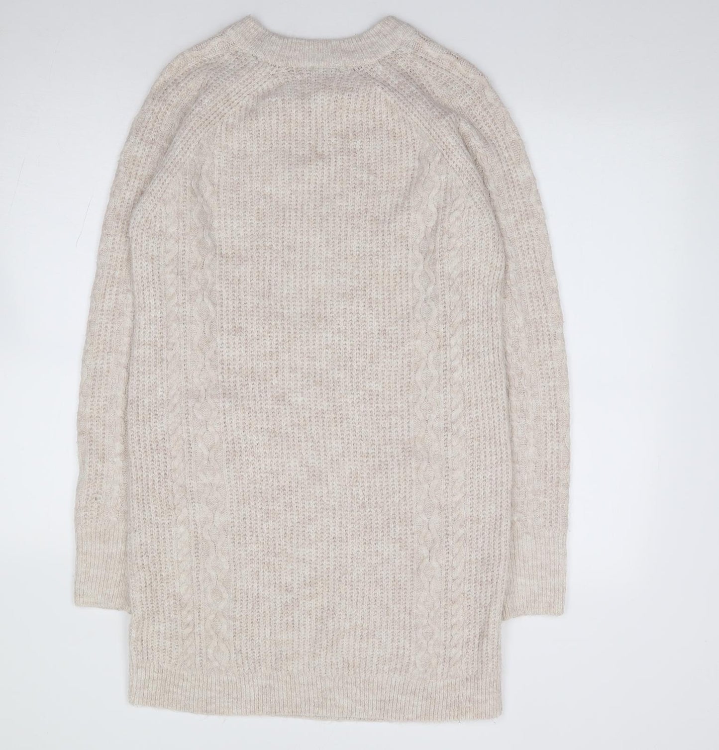 George Womens Beige  Acrylic Jumper Dress  Size S  Crew Neck Pullover