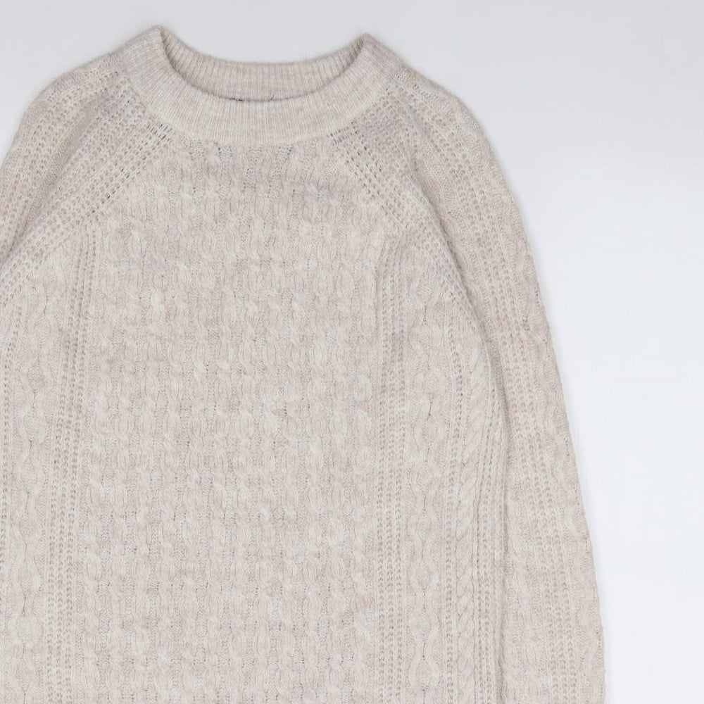 George Womens Beige  Acrylic Jumper Dress  Size S  Crew Neck Pullover