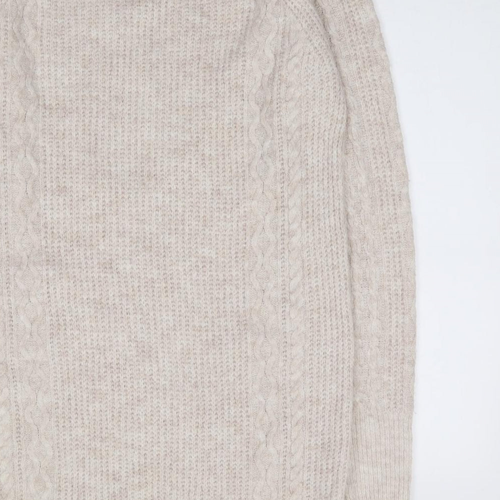 George Womens Beige  Acrylic Jumper Dress  Size S  Crew Neck Pullover