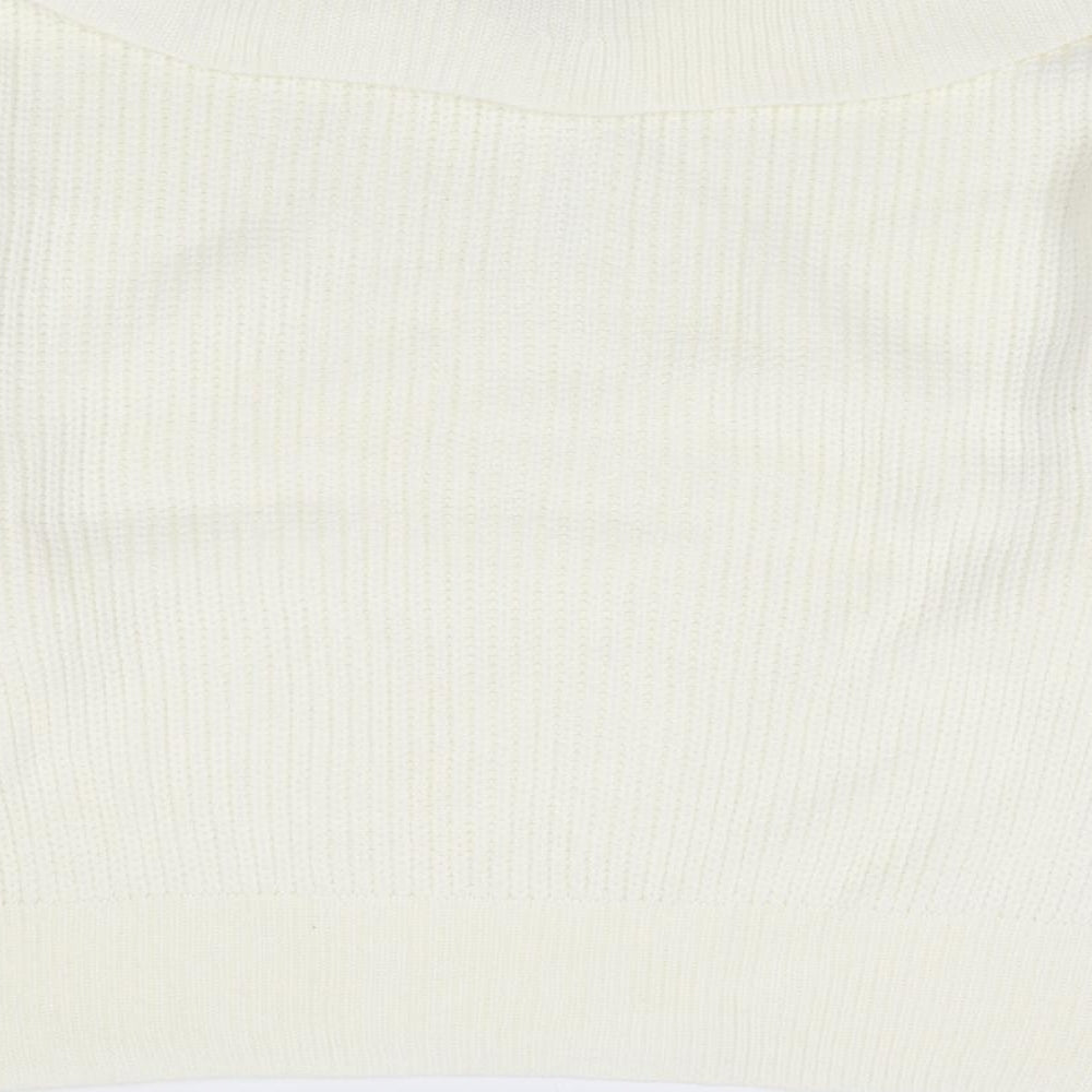 Nutmeg Womens Ivory V-Neck  Acrylic Pullover Jumper Size 20